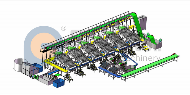 柔性大容量自动虾去皮生产线